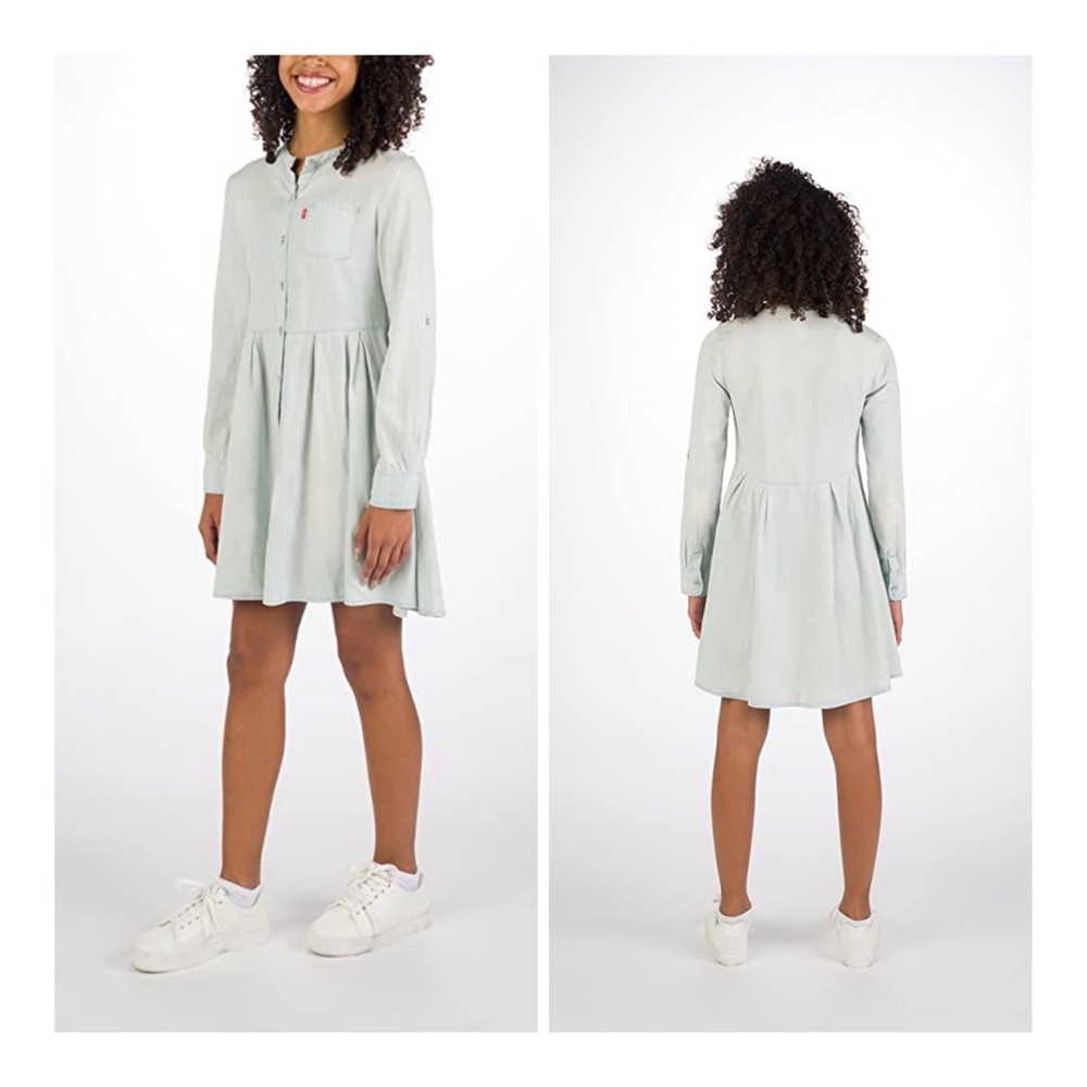 Levi’s Western Denim Casual Girls Shirt Dress Size Large NWT - Picture 2 of 10